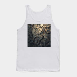 Stylized Silver Stone Surface Tank Top